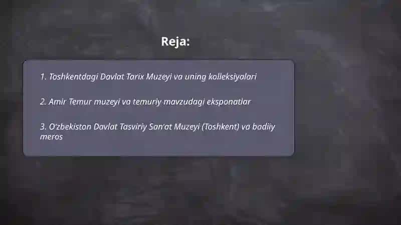 Toshkentdagi Davlat Tarix Muzeyi 2