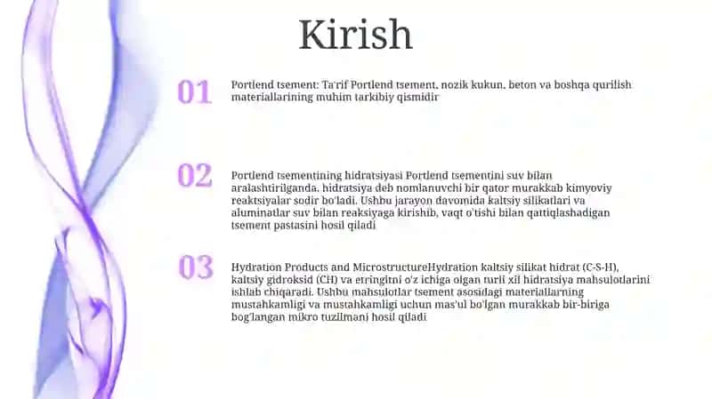 Portlandtsement Qotishida Kechadigan Fizik-Kimyoviy Jarayonlar 2