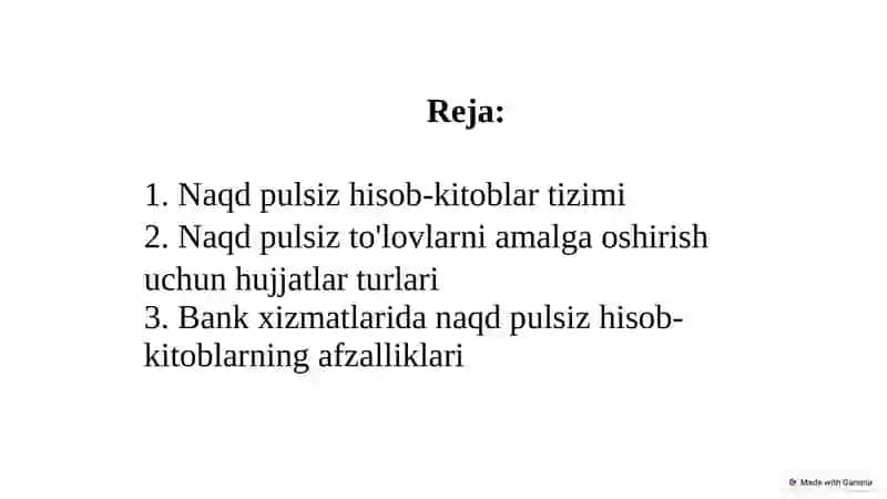 Mijozlardan naqd pulsiz hisob-kitoblar bo’yicha hujjatlarni qabul qilish. 2