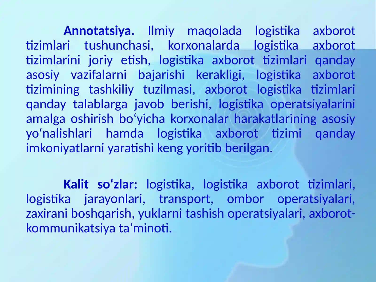 Logistika axborot tizimlari 2