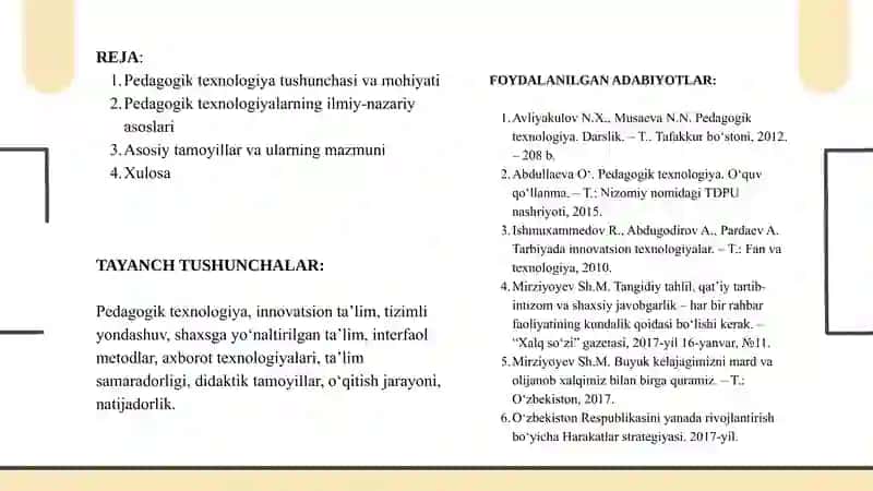 PEDAGOGIK TEXNOLOGIYALARNING ILMIY-NAZARIY ASOSLARI 2