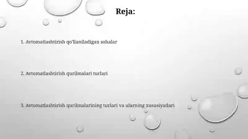 Avtomatika qurilmalarining qo’llanish sohalari va turlari 2