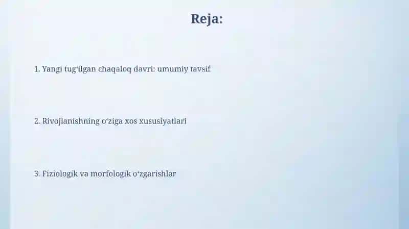 Go'daklik davri uning tug'ma xususiyatlari va rivojlanishning o'ziga xos xususiyatlari 2