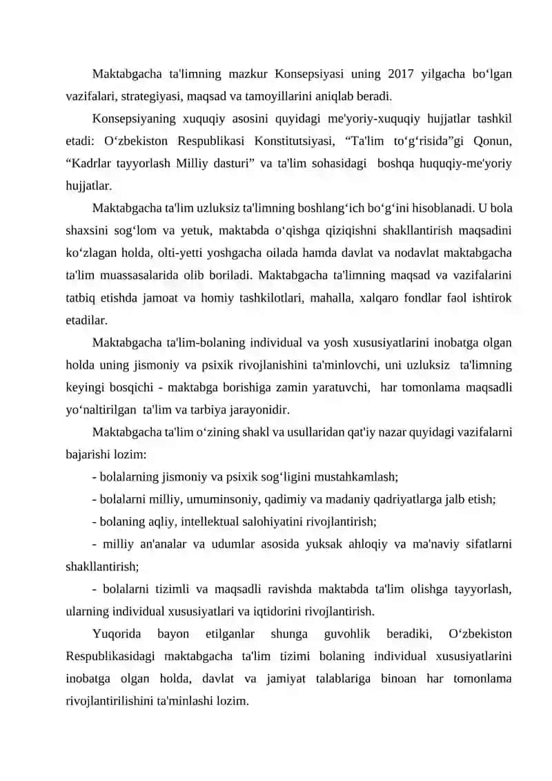 Maktabgacha ta’lim tashkilotlarida bola tarbiyasining maqsad va vazifalari 2