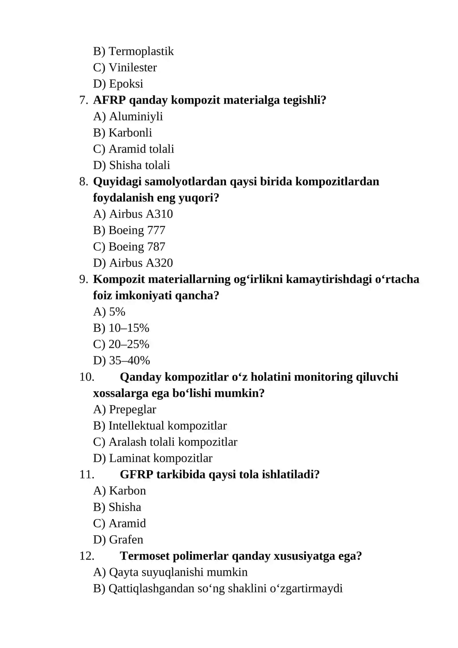 Polimer kompozitsion materiyallar va samolyot qurilishi 2