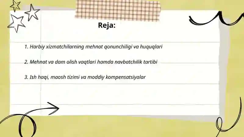 Harbiy xizmatchilarning Mehnat Sharoitlari 2