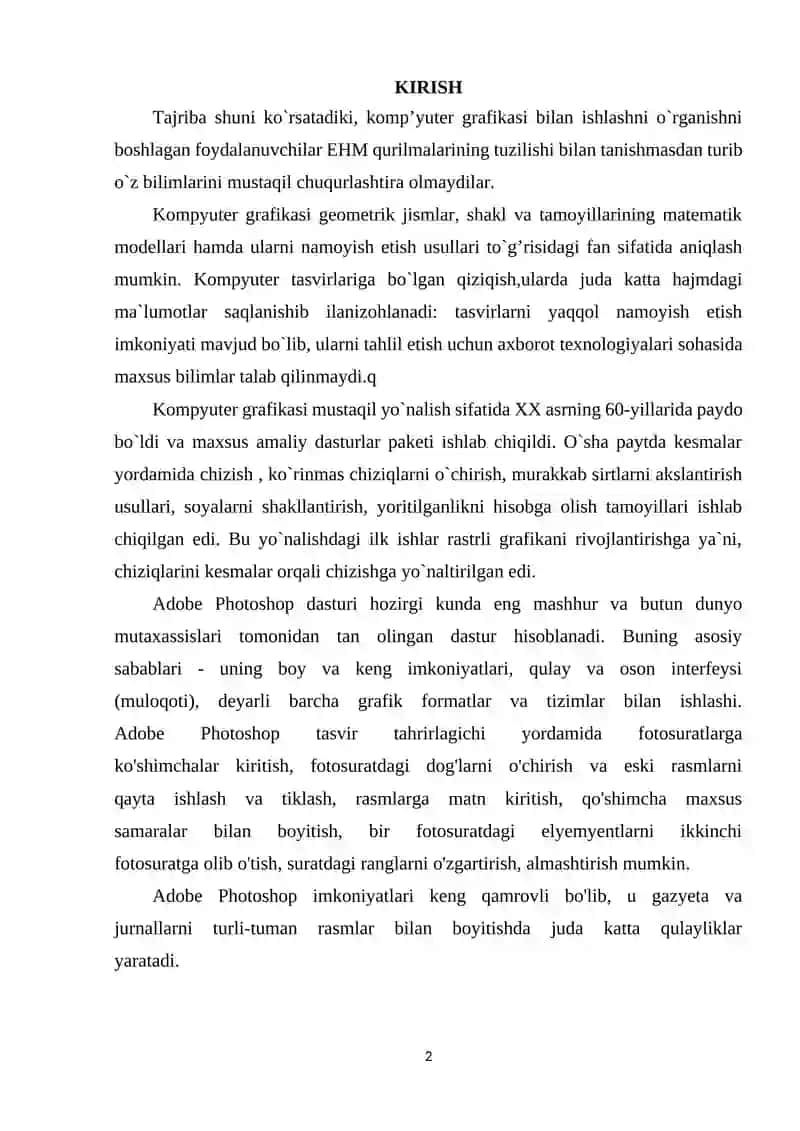 ADOBE PHOTOSHOP DASTURIDA RASMLAR BILAN ISHLASH JARAYONIDA FILTRLAR VA EFFEKTLARDAN FOYDALANISHNING AHAMIYATI 2