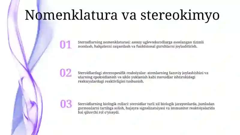 Steroidlar Va Tepenlarning Sterokimyosi Hamda Ular Ishtirokidagi Muhim Biologik Jarayonlar 2