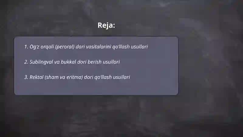 Dori vositalarini qoʻllash usullari 2