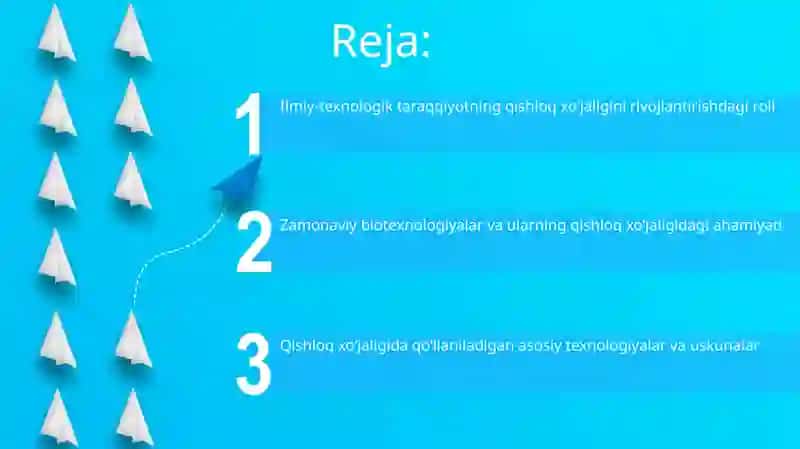Ilmiy-texnologik taraqqiyotning qishloq xoʻjaligini rivojlantirishdagi roli 2
