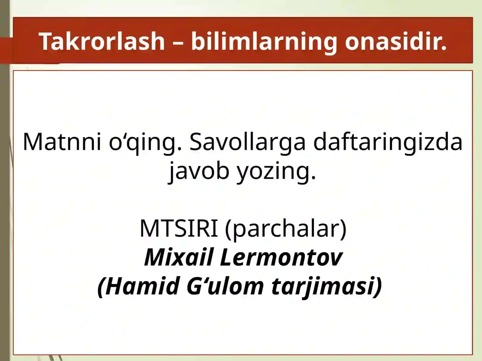 MTSIRI (parchalar) 2