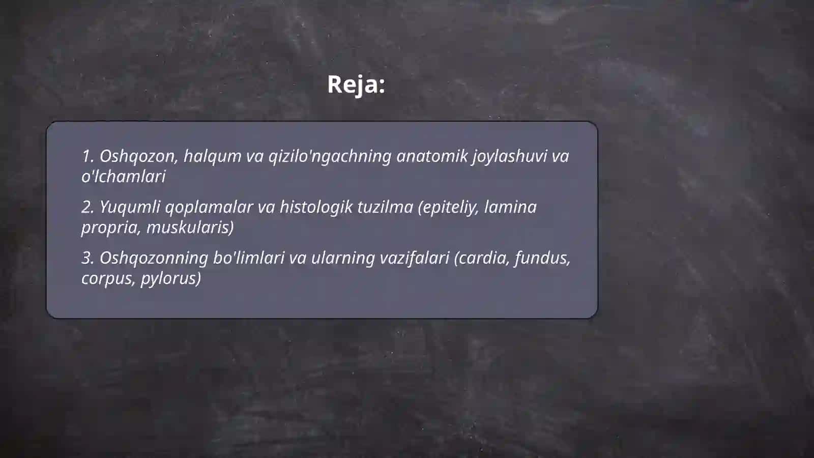 Oshqozon, halqum va qizilo'ngachning anatomik joylashuvi 2