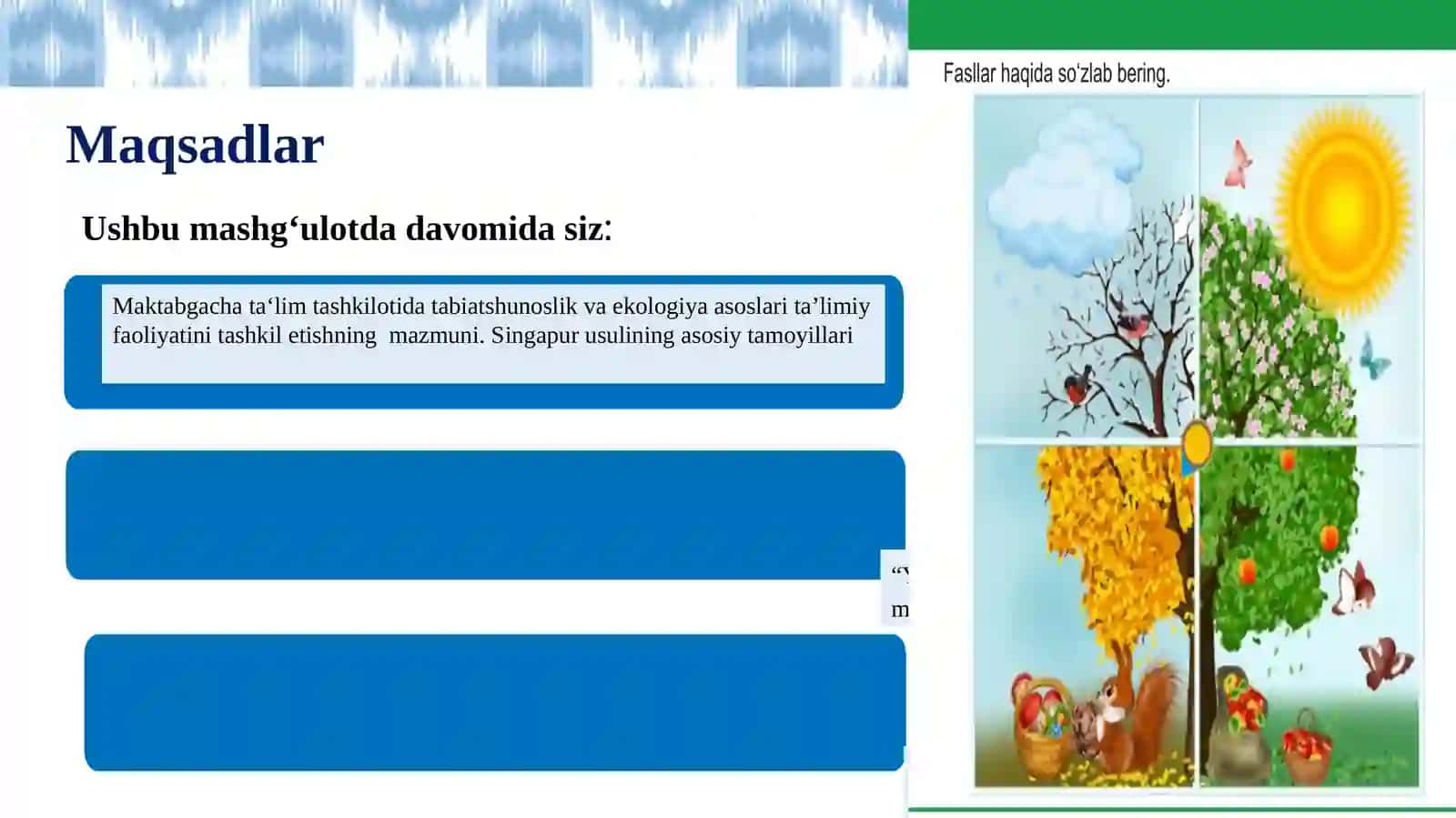 TABIATSHUNOSLIK VA EKOLOGIYA ASOSLARI TAʼLIMIY FAOLIYATINI TASHKIL ETISH 2