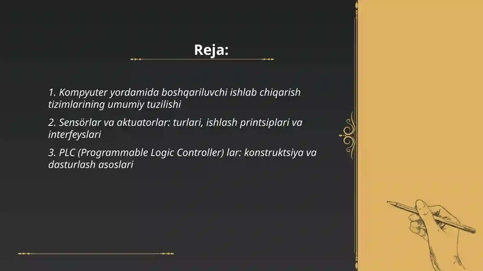 Kompyuter yordamida boshqarish tizimlari 2