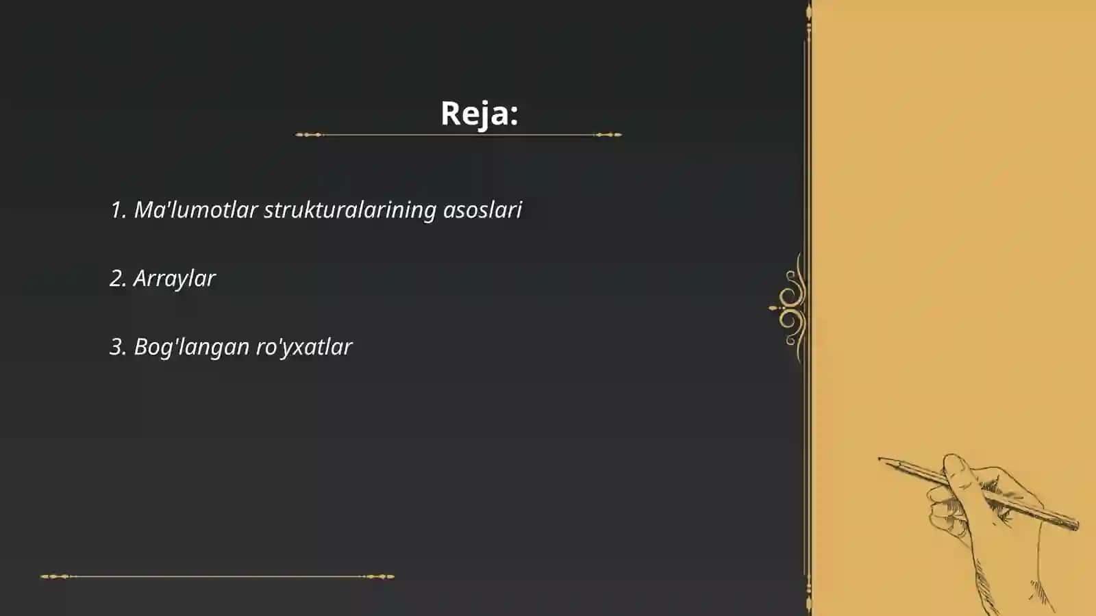 Ma'lumotlar strukturalari faniga kirish, ma'lumotlar strukturalari turlari 2