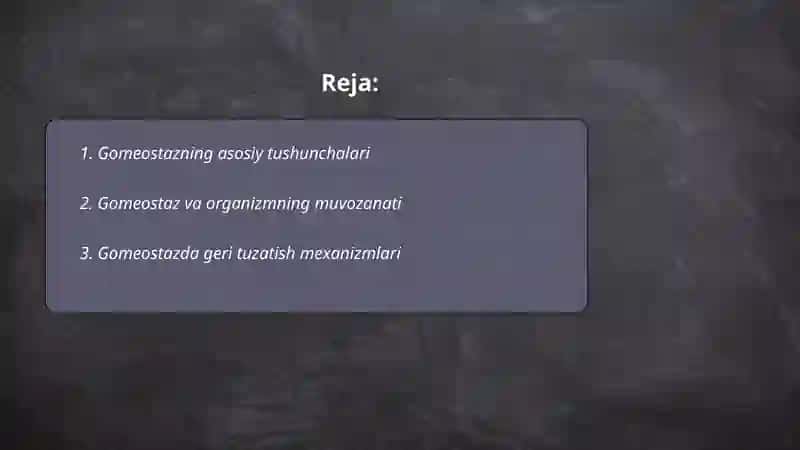 Gomeostaz haqida tushuncha 2