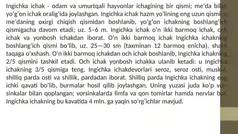 O'n ikki barmoq ichak anatomiyasi va fiziologiyasi 2