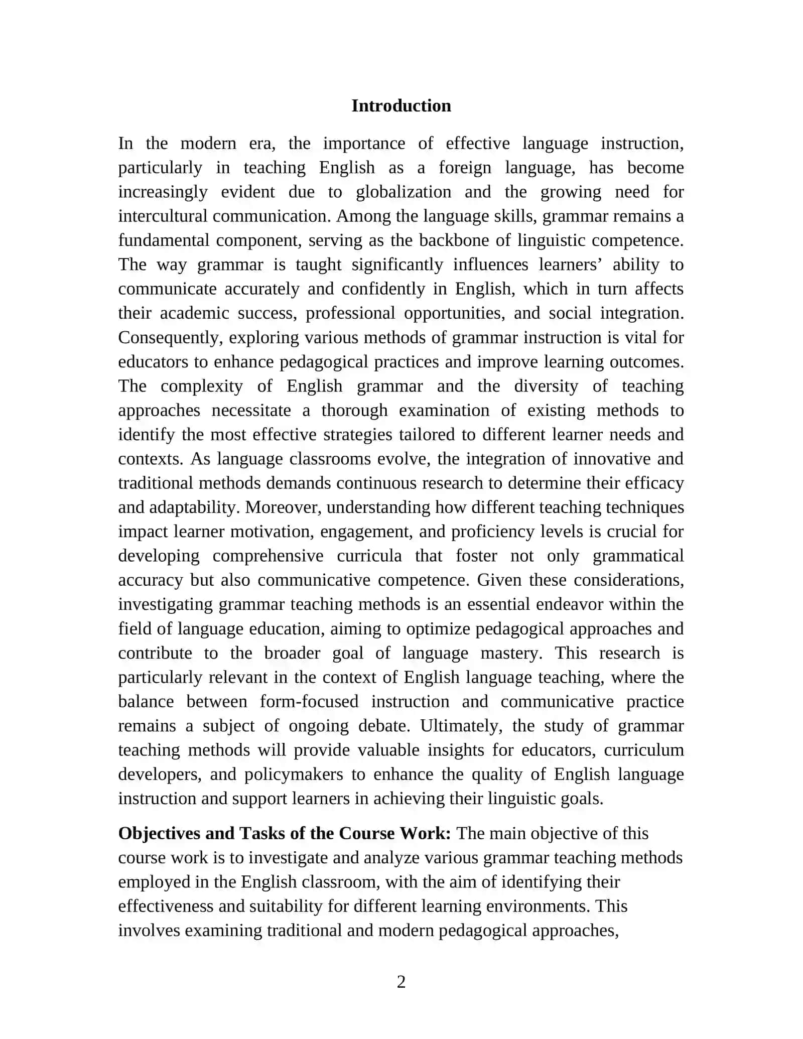 INVESTIGATING GRAMMAR TEACHING METHODS IN THE ENGLISH CLASSROOM 2