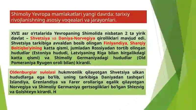 Shimoliy Yevropa mamlakatlari yangi davrda 2