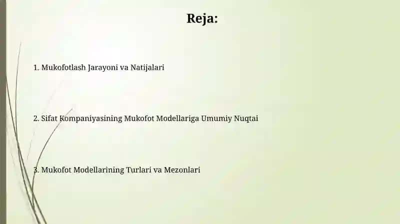 Sifat soxasidagi mukofotlar modellari 2