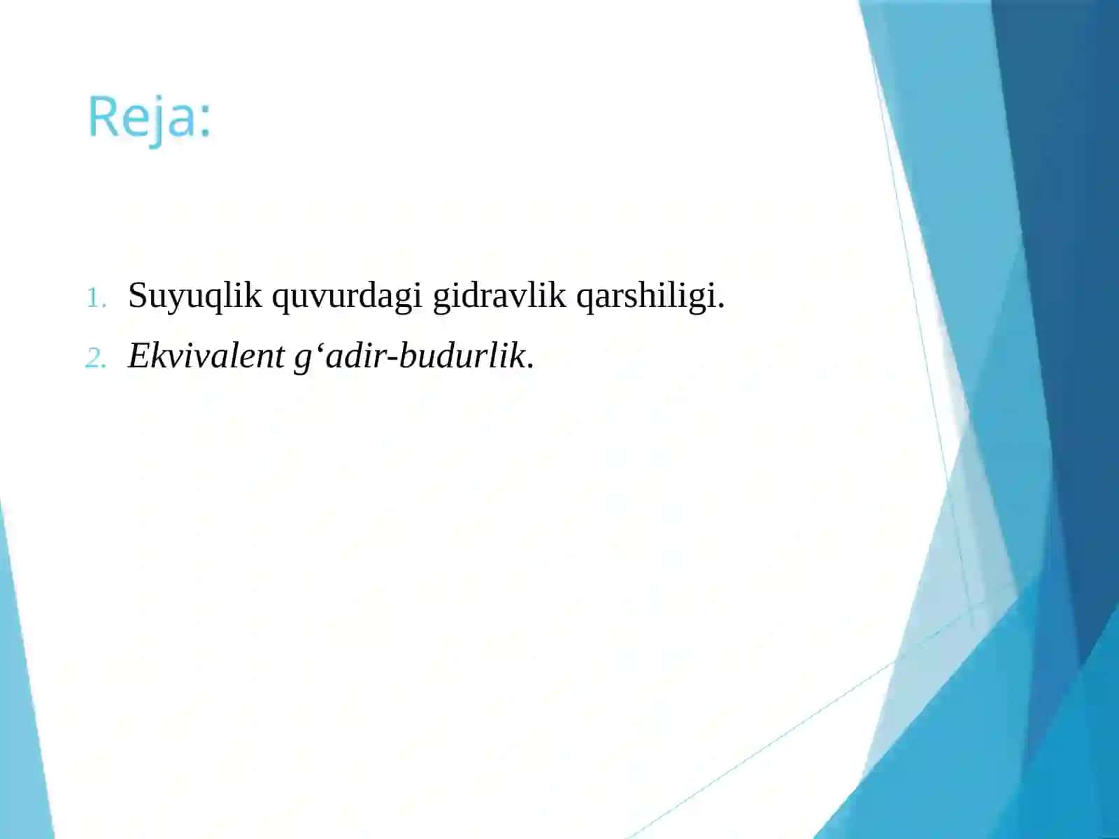 Gidravlik qarshilikningfizik tabiati 2