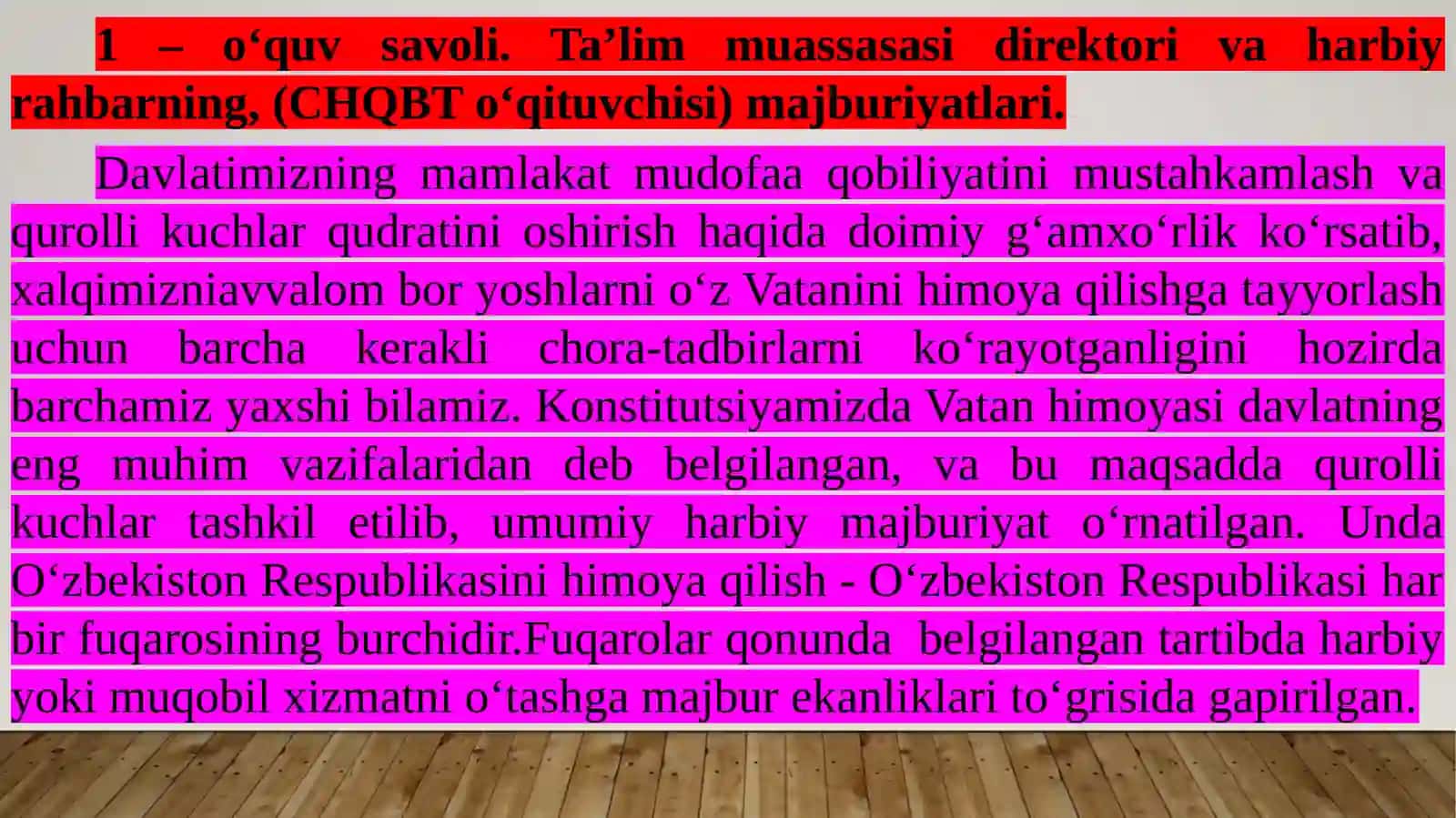 4-Мавзу. Ta’lim muassasasi rahbarlarining YOCHQBTni tashkil etish bo‘yicha majburiyatlari 2