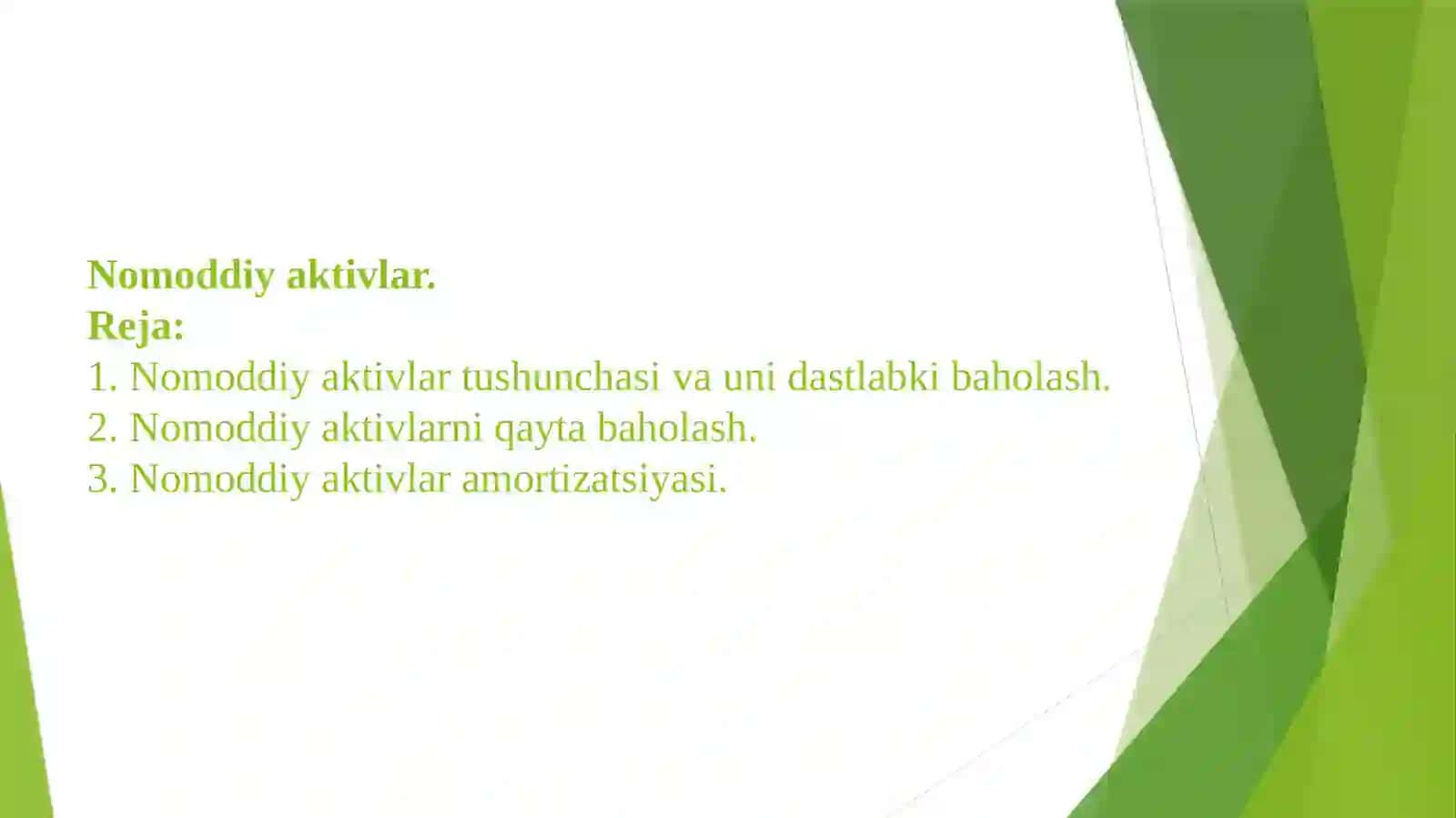 Nomoddiy Aktivlar bo‘yicha muommolar auditi 2