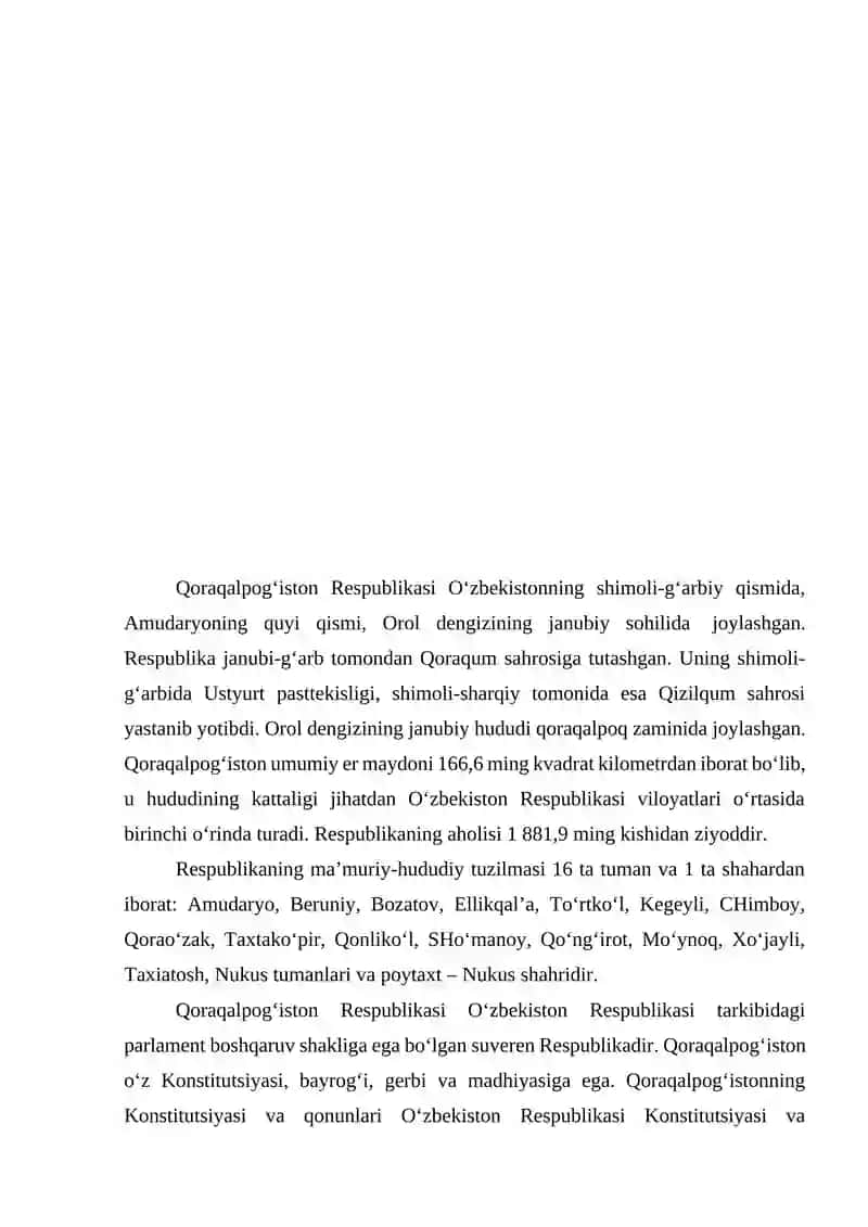 Mustaqillik yillarida Qoraqalpog‘iston Respublikasi 2