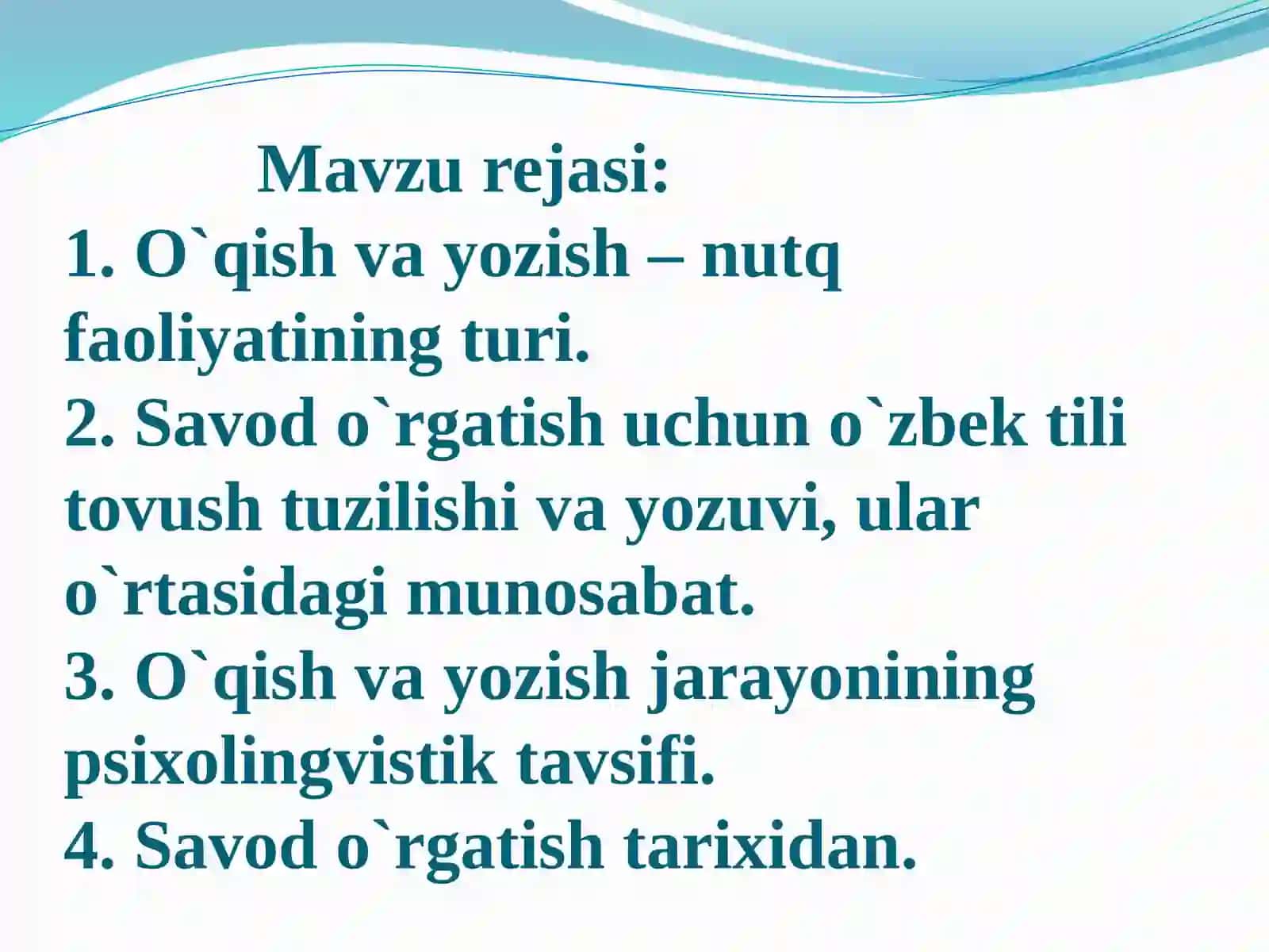 Savodo`rgatish metodikasi 2