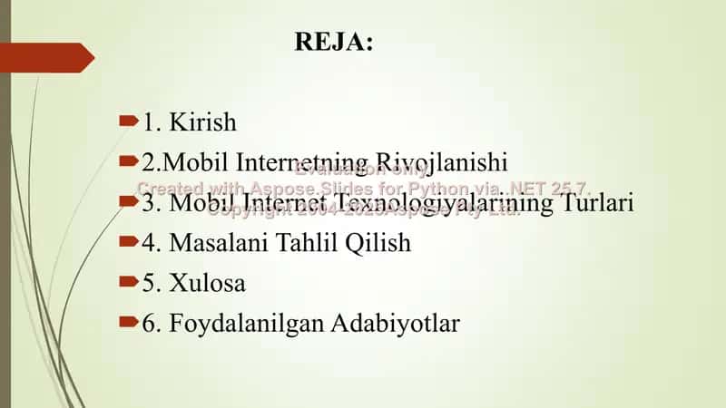 Mobil internet texnologiyalari 2