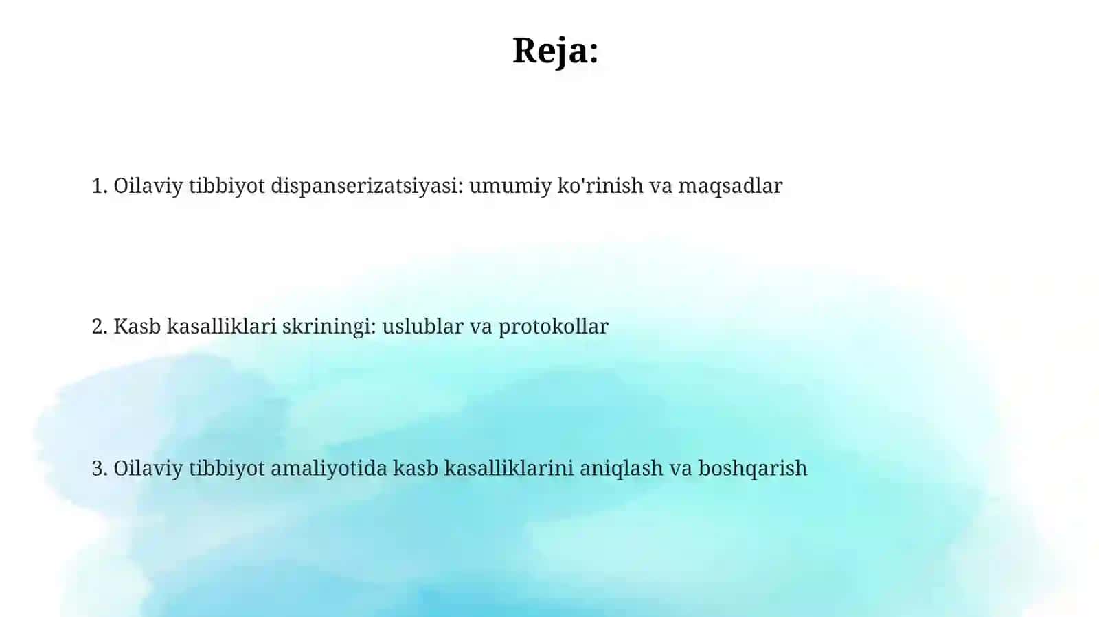 Kasb kasalliklari skriningi 2