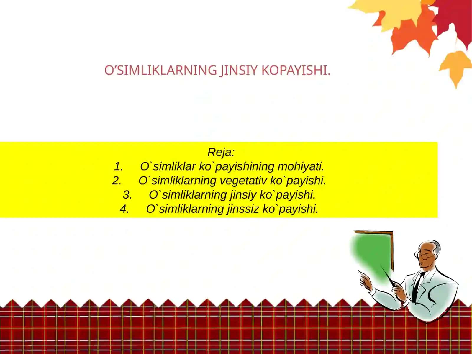 O’simliklar fiziologiyasi fanidan tayyorlagan PREZENTATSIYASI 2
