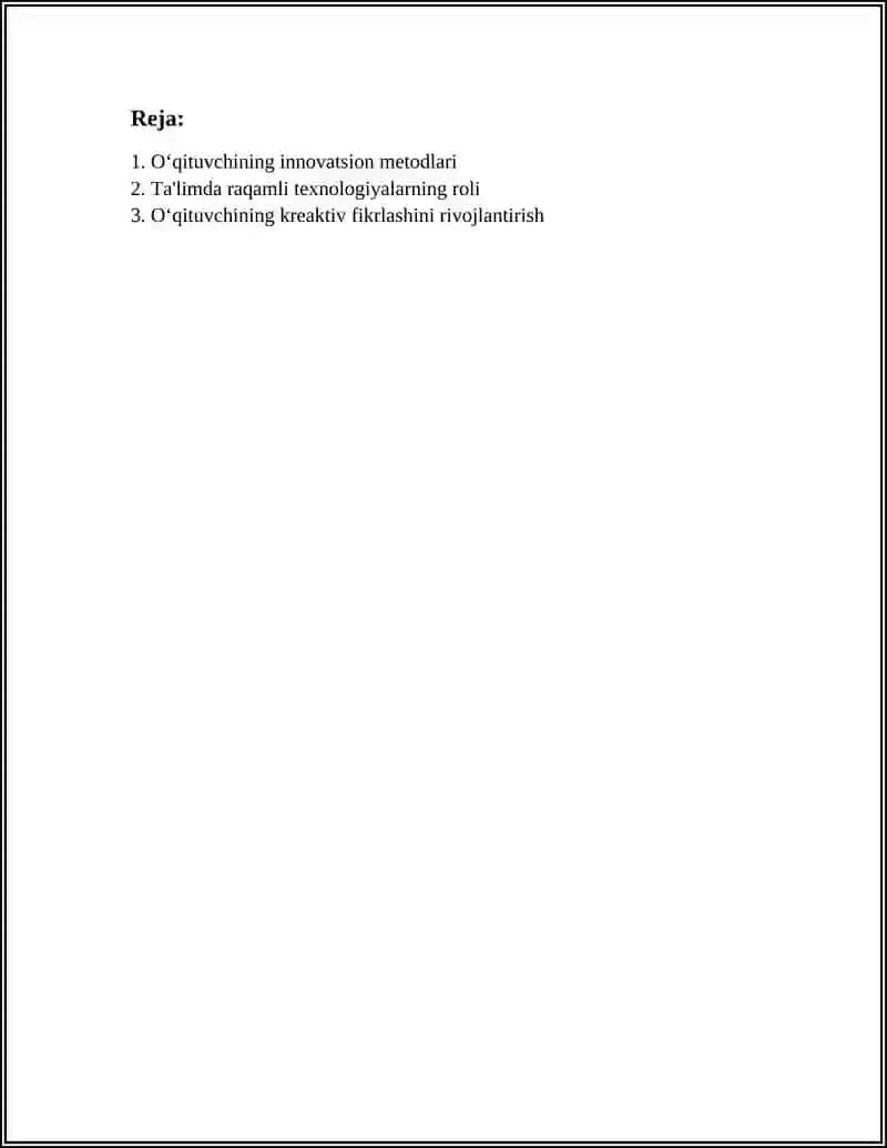 OʻQITUVCHINING INNOVATSION FAOLIYATI 2