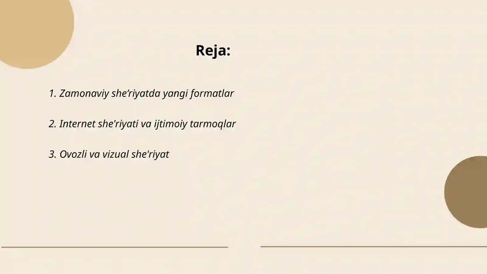 Hozirgi she'riy janrlar 2