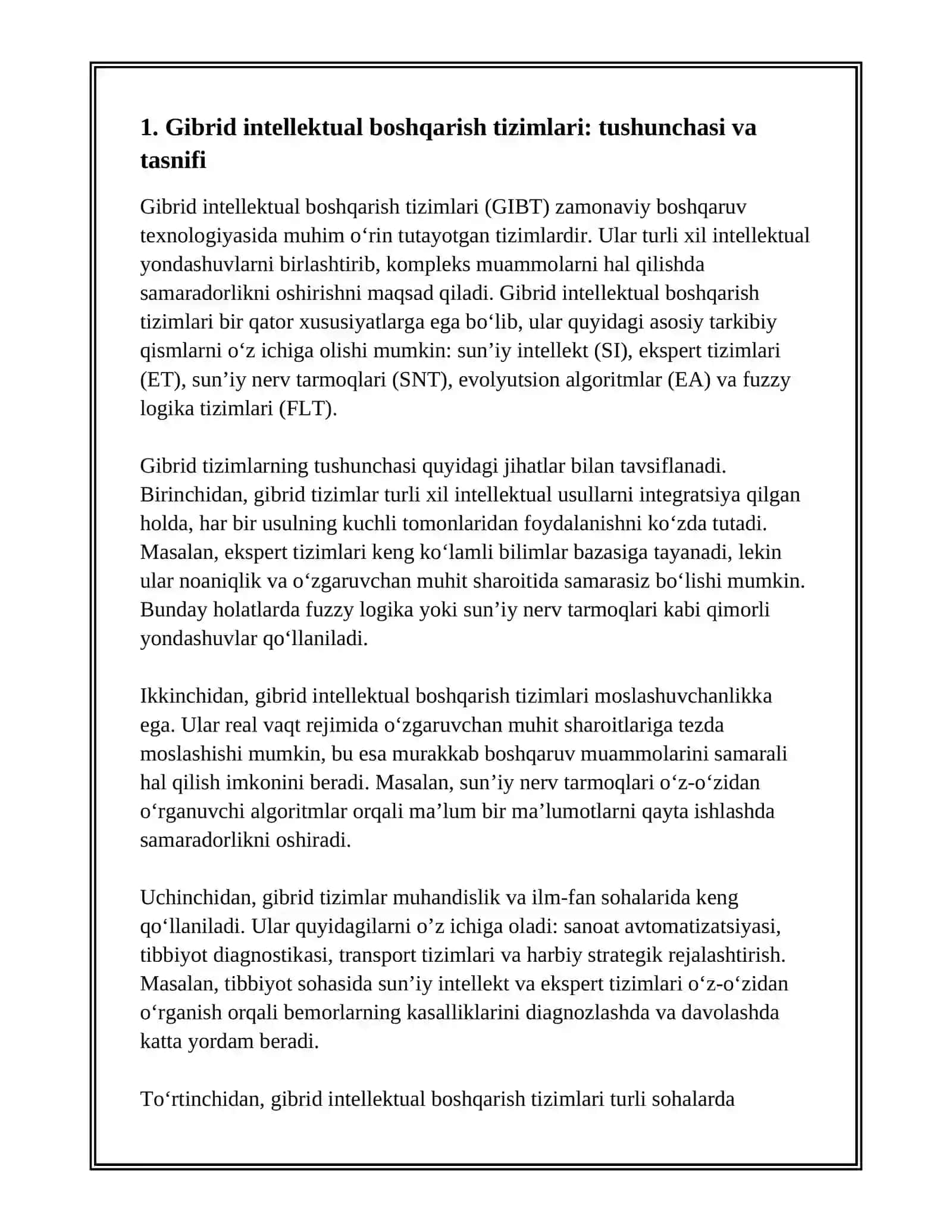 GIBRID INTELLEKTUAL BOSHQARISH TIZIMLARI 2