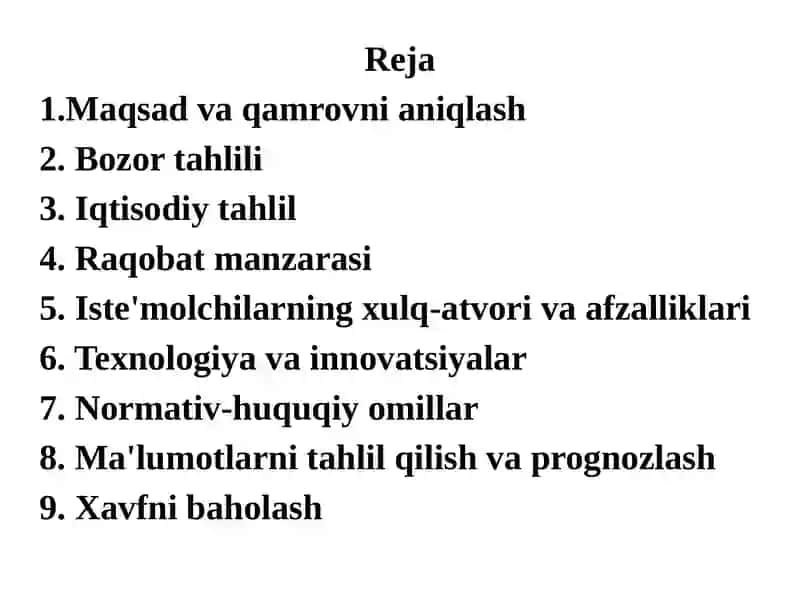 Bozorkonyukturasini tadqiq etish va bashorat qilish 2