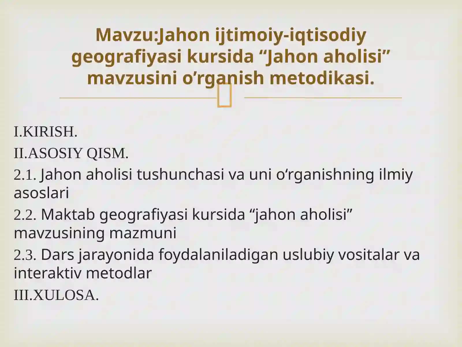 Geografiya va Tabiiy fan o'qitish metodikasi 2
