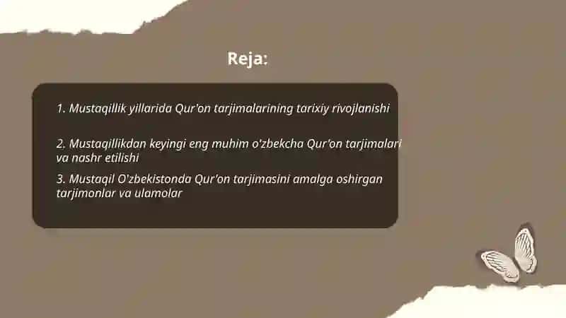 Mustaqillik yillarida Qur'onning o'zbek tiliga tarjima qilinishi va tavsirlari 2