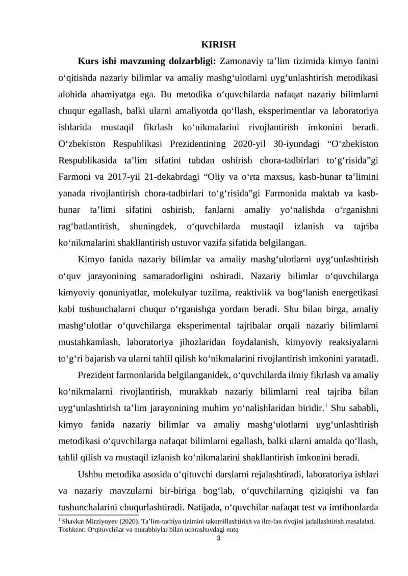 Nazariy bilimlar va amaliy mashgʻulotlarni uygʻunlashtirish metodikasi 2