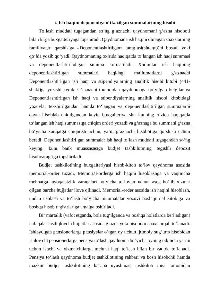 Mehnatga haq to‘lashning analitik va sintеtik hisobi 2