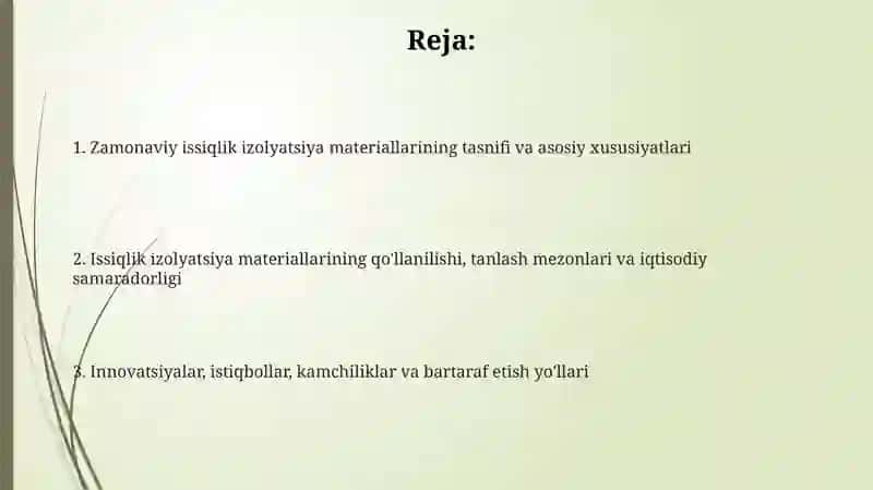 Zamonaviy samarali issiqlik izolyatsiyalovchi materiallar 2