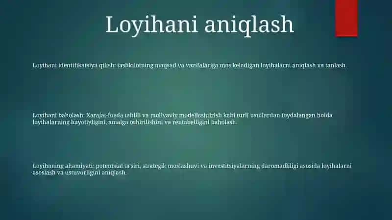 Investitsiyalari Loyihalari Samaradorligini Baholash Va Ahamiyati 2