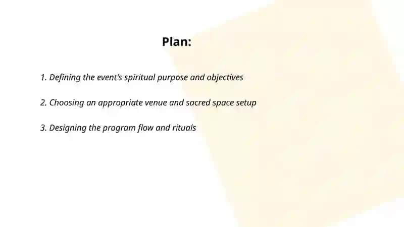 Organizing a spiritual event and presenting the event 2