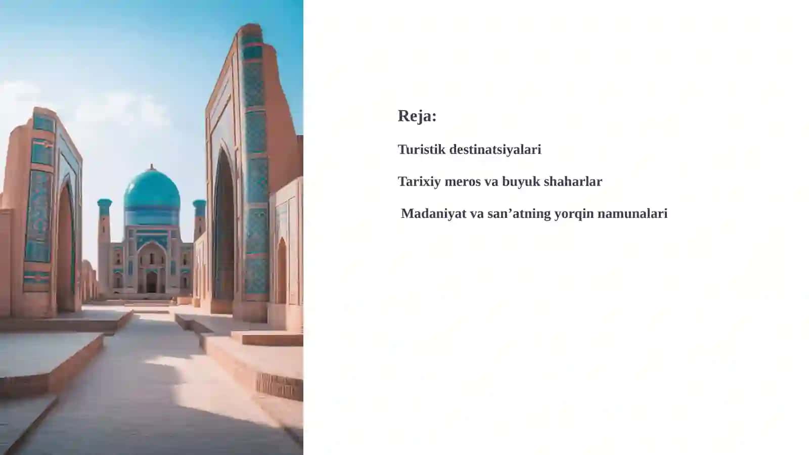 Oʻzbekistonning eng mashhur turistik destinatsiyalari 2