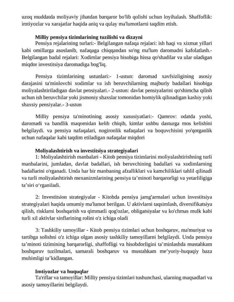 Milliy Pensiya Tizimlarining Mazmuni Va Tashkil Etishning Asosiy Tamoyillari 2