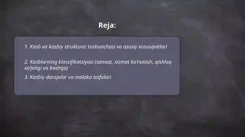 Kasb va kasbiy struktura 2
