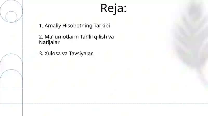 Amaliyot hisoboti 2