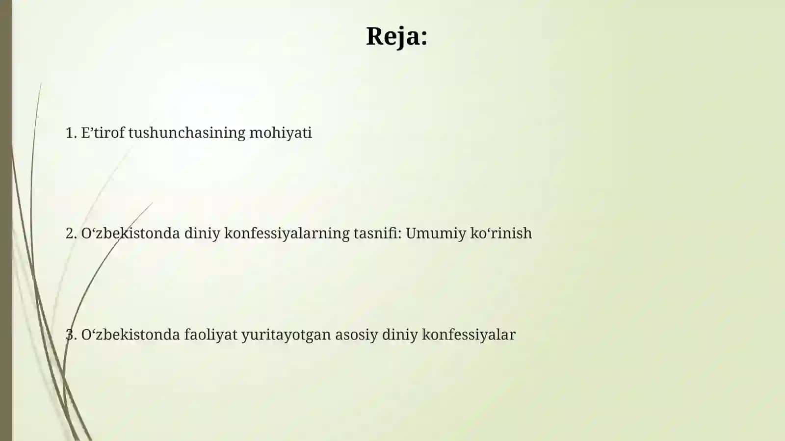 Diniy konfessiyalar tasnifi va faoliyati 2