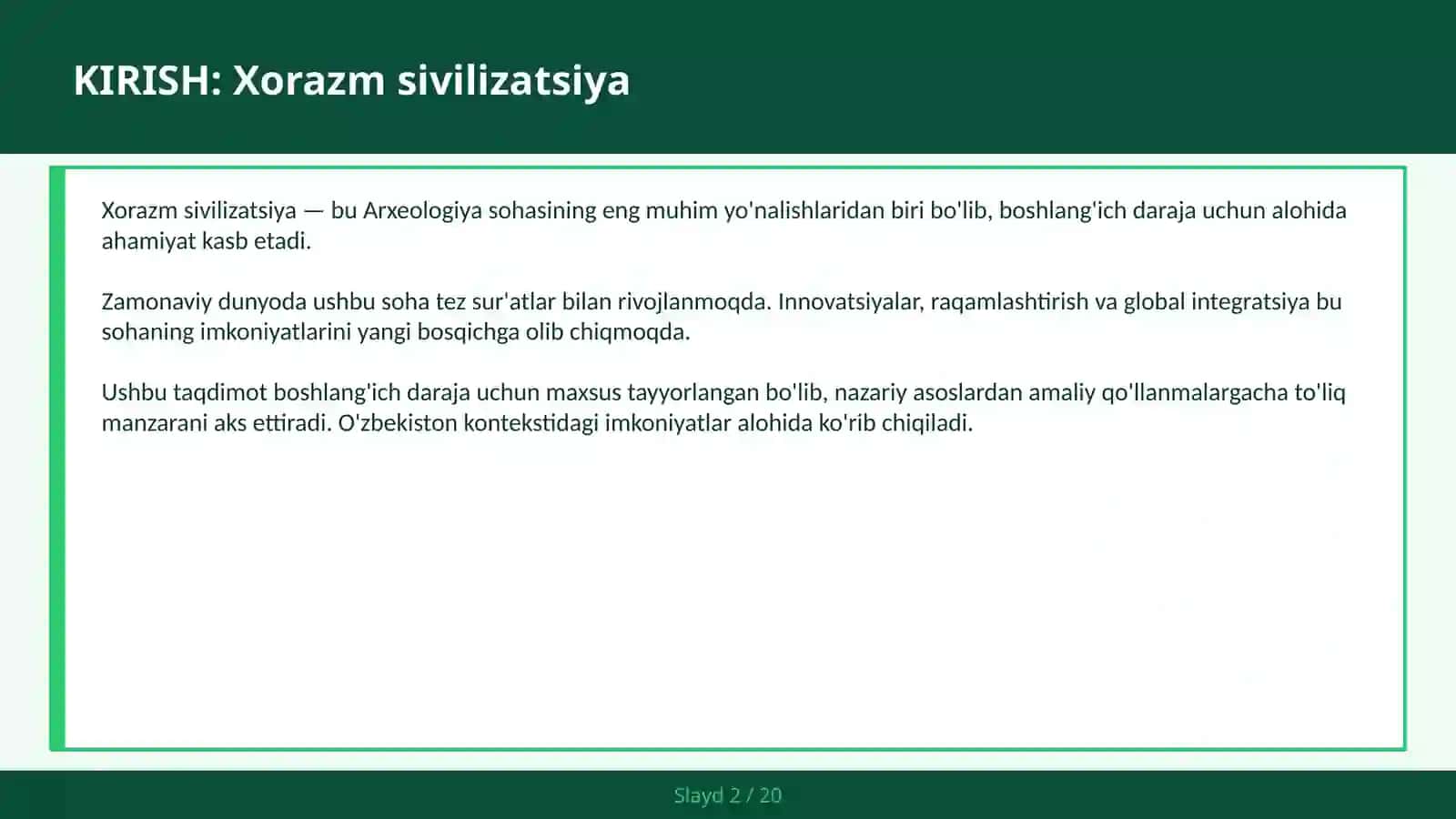 Xorazm sivilizatsiya 2