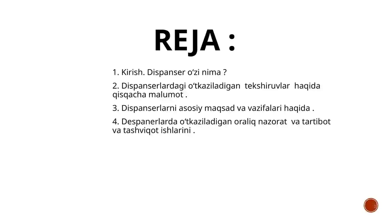 Dispanser ko’rigi haqida tushuncha, uning maqsad va vazifalari 2